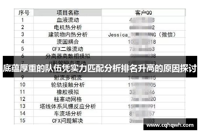 底蕴厚重的队伍凭实力匹配分析排名升高的原因探讨